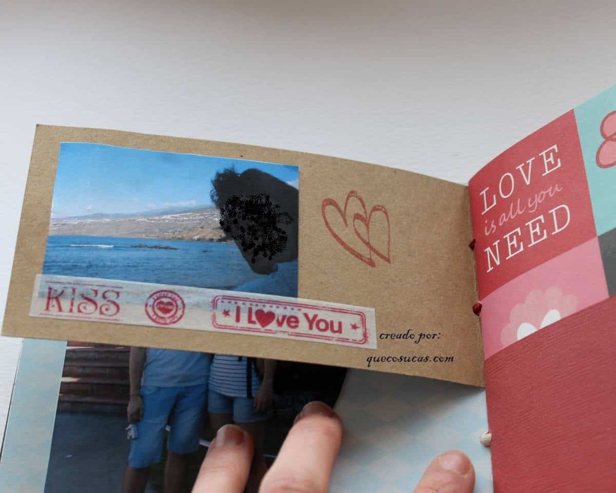 interior mini album scrapbooking sencillo