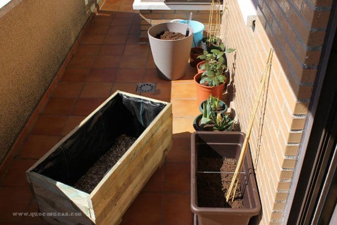 huerto urbano con macetas en terraza huerto urbano con macetas en terraza