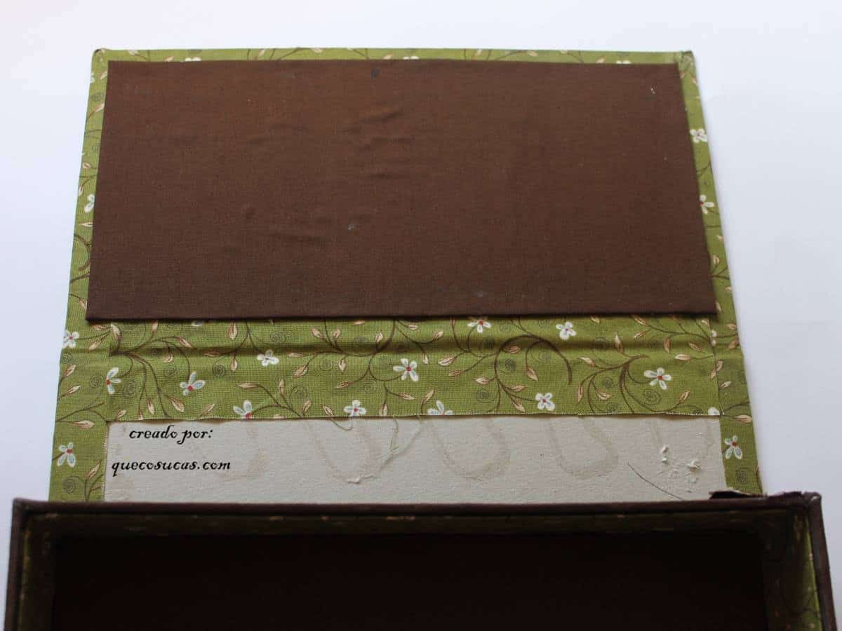 caja de carton como decorar tela