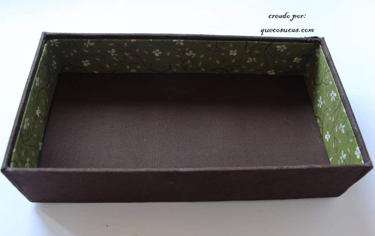 caja de carton forrada con tela diy
