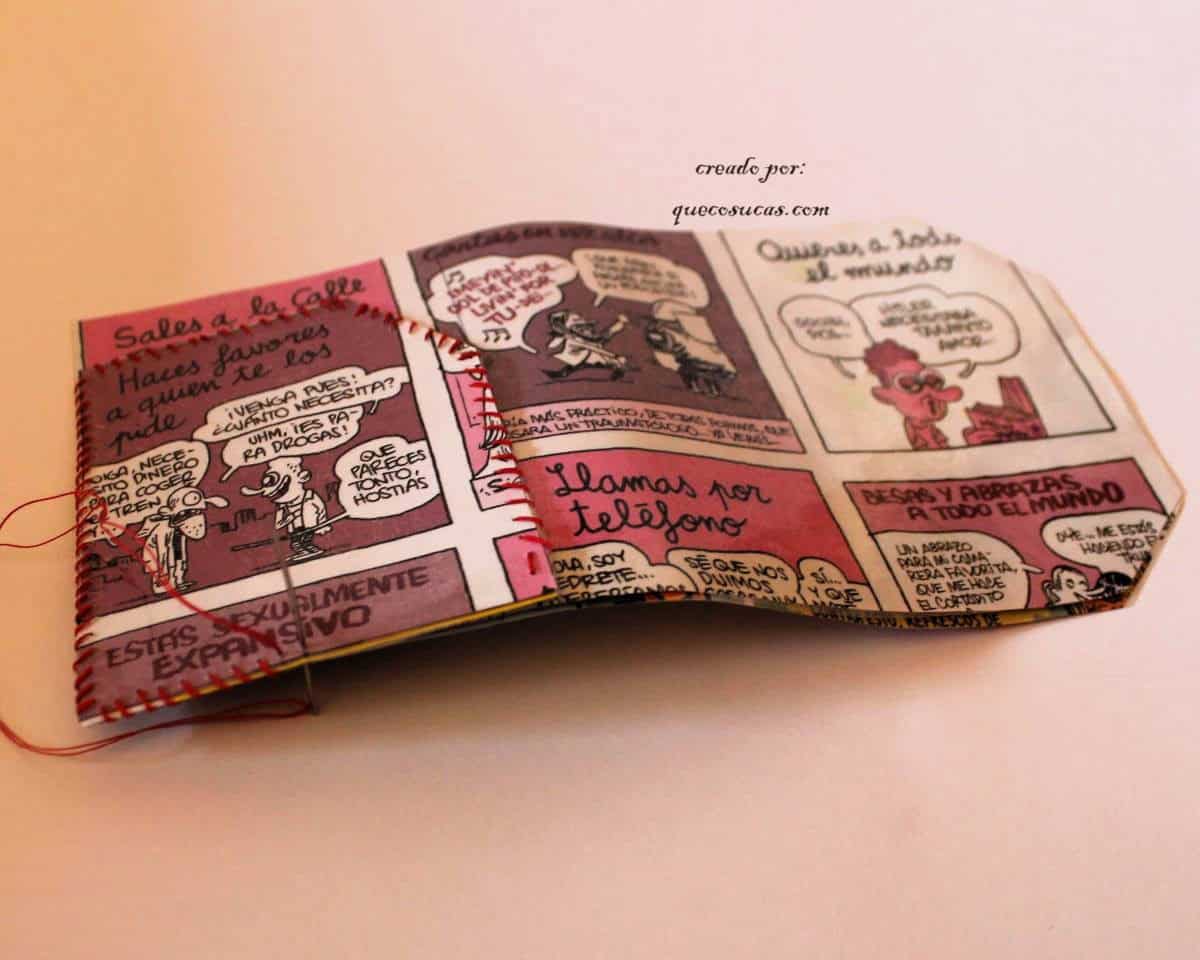 cartera comic cosida diy