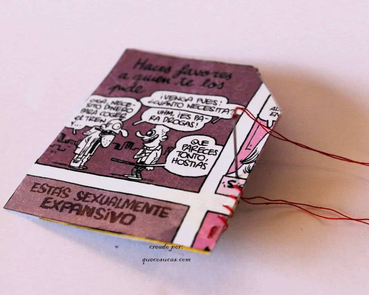 como coser cartera papel