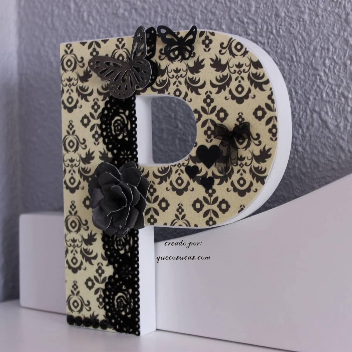 letras decoradas scrapbooking P letra P decorada scrapbooking tutorial