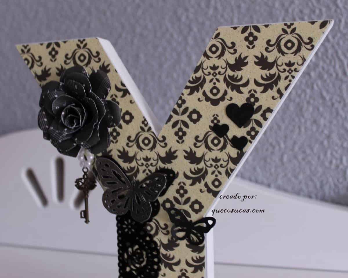 letras decoradas scrapbooking Y letra Y decorada scrapbooking como hacer