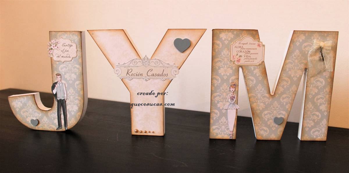 Letras decoradas de boda 1 letras boda decoracion centro de mesa personalizadas