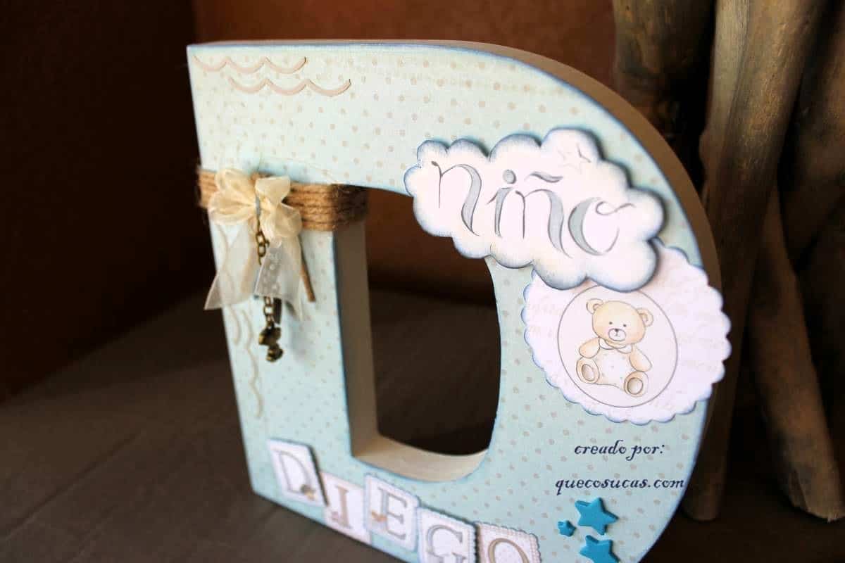 letra scrap nino decorada