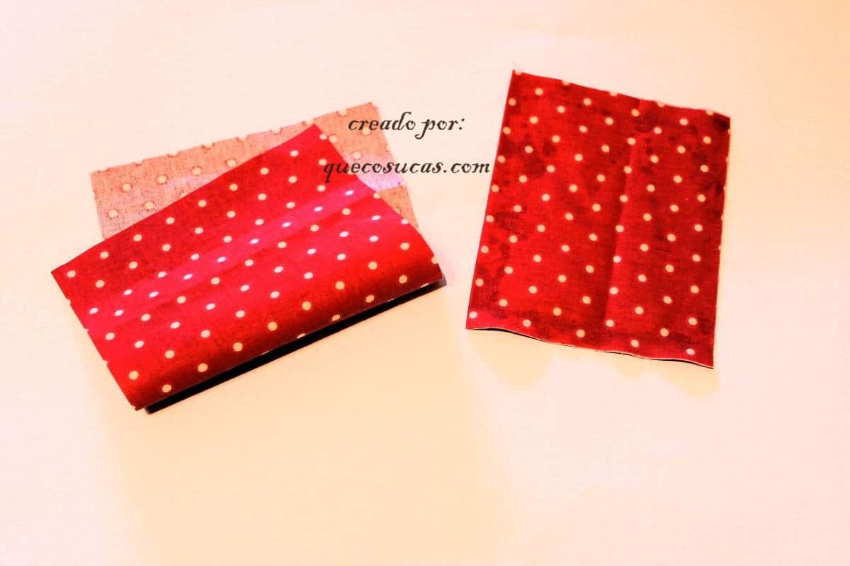 Cómo hacer un bolso estilo vintage con cartón y tela 1 5 tela lunares rojo manualidades