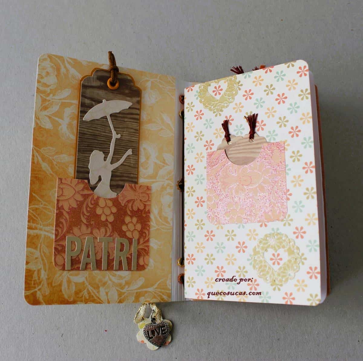 Mini álbum tipo midori 6 pagina interior midori scrap personalizado