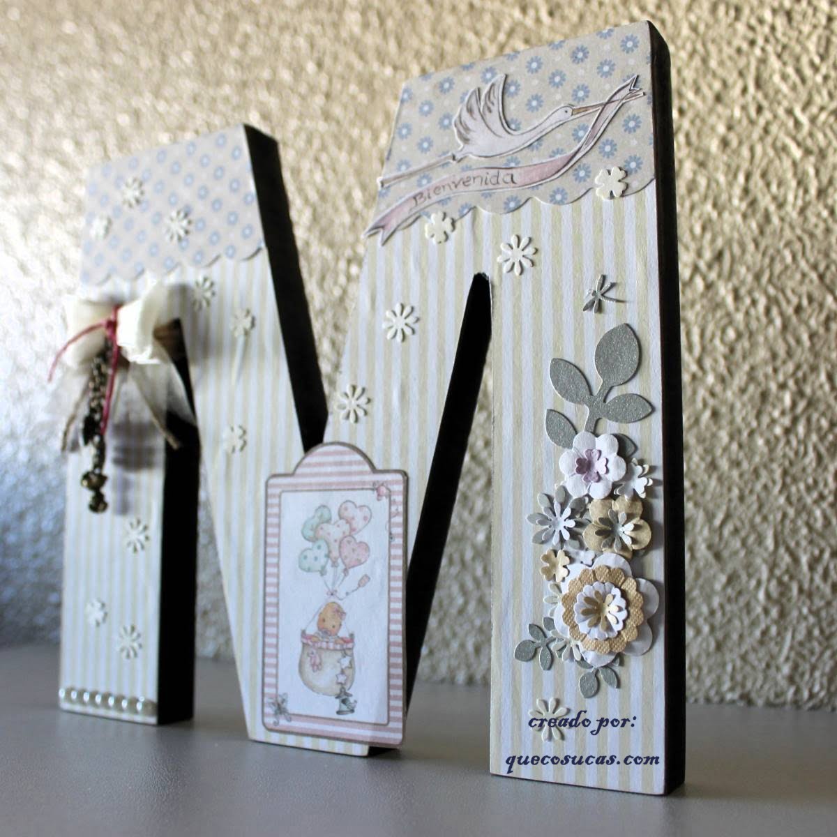 inicial decorativa mesa centro bautizo regalo original ideas