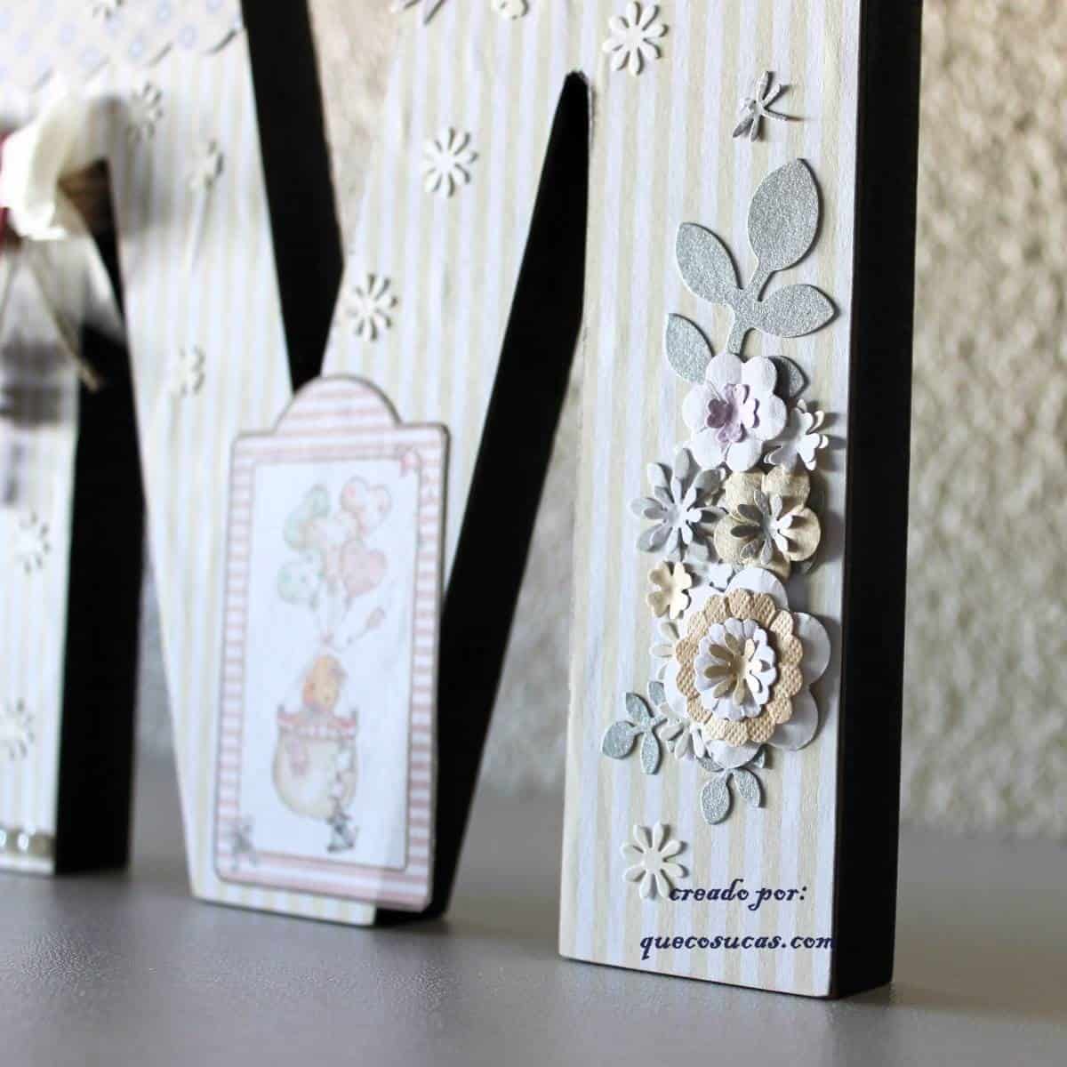 letra como decorada baby shower flores diy comunion