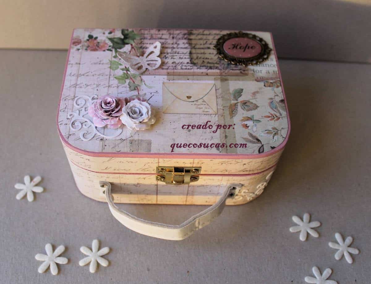 Maletín decorado scrapbooking 4 maletin diy original facil personalizado