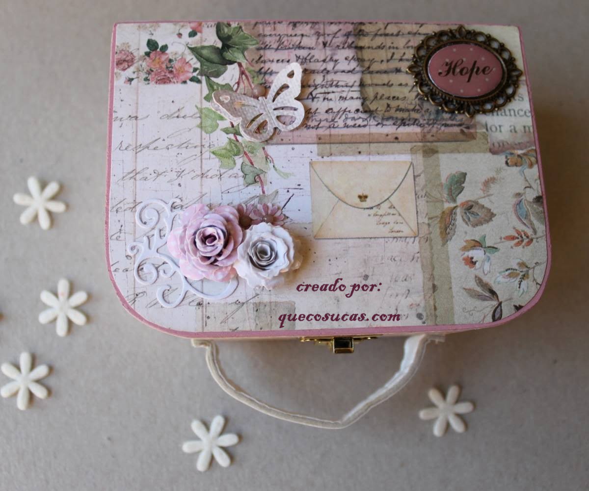 Maletín decorado scrapbooking 5 scrap inspiracion maletin echo a mano barato detalle boda