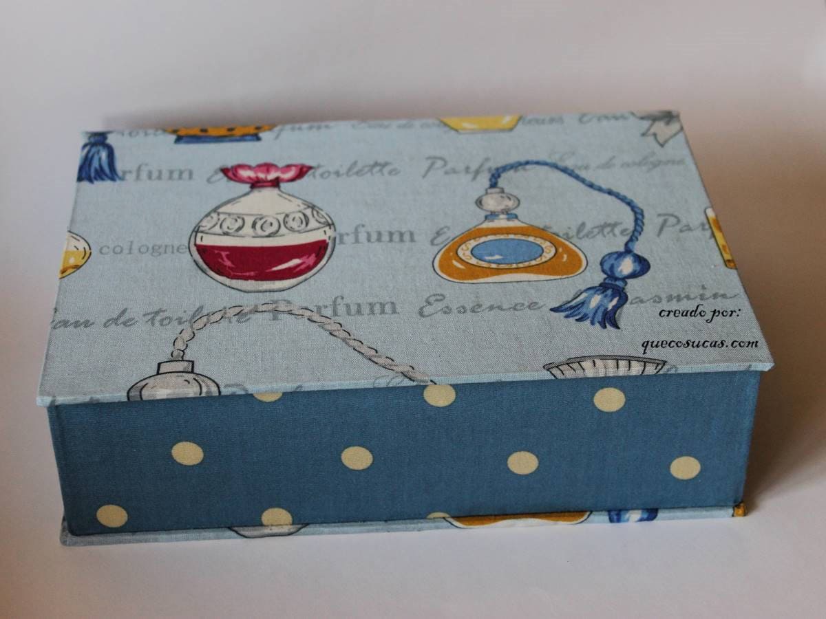 Caja de cartón forrada con tela 2 caja de carton entelada tutorial