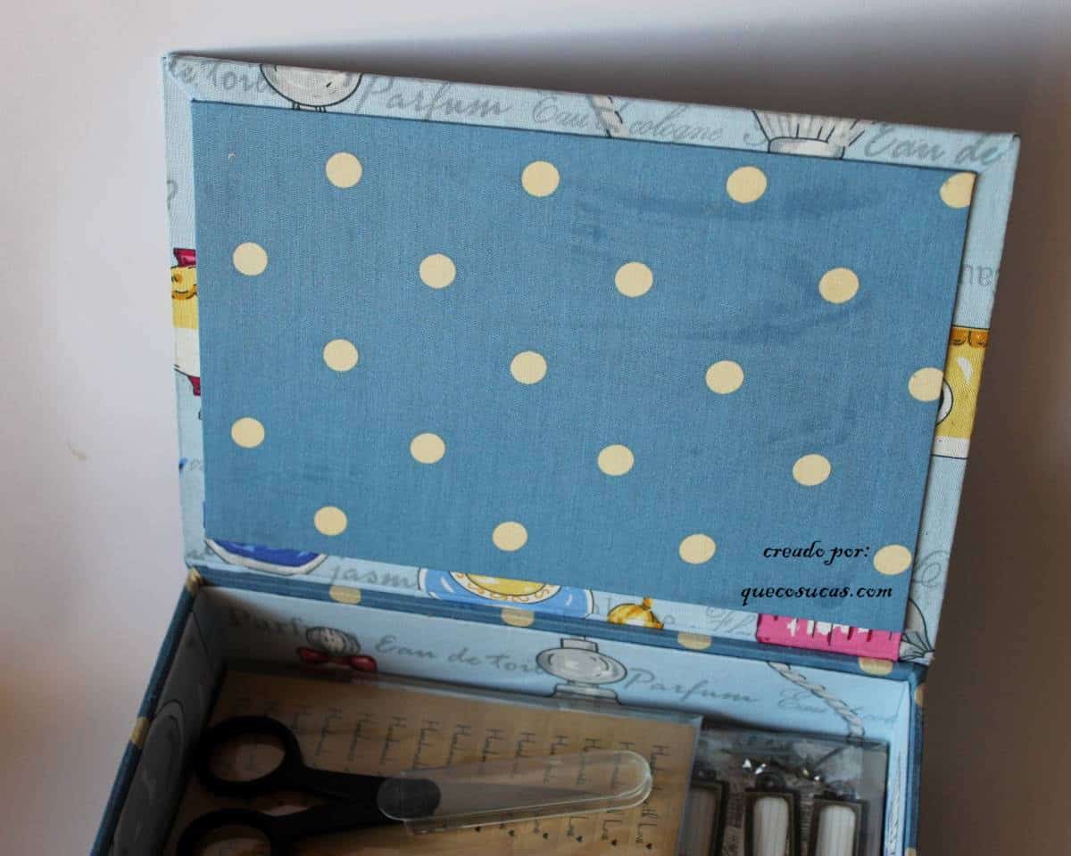 Caja de cartón forrada con tela 3 caja decorada tela ideas reciclaje