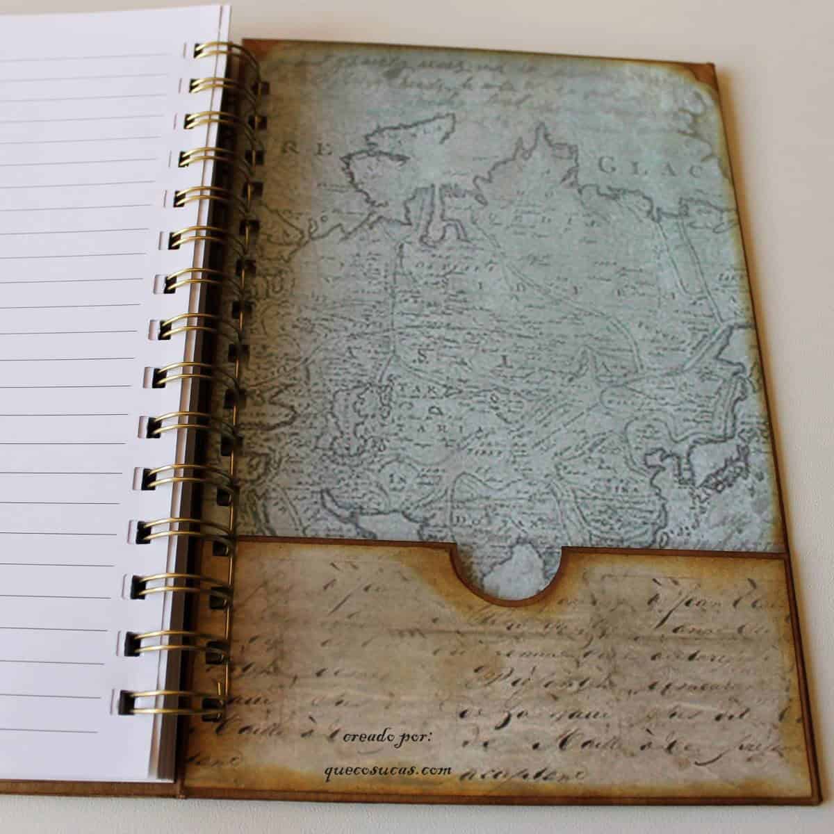 Cuaderno alterado con Stamperia Around The World 3 interior cuaderno scrap tutorial stamperia around world
