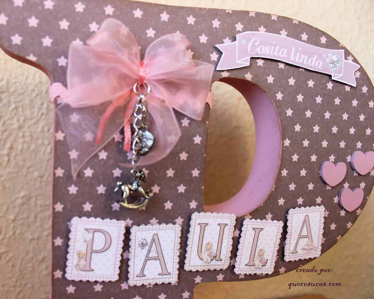letra decorada tutorial scrap lazo nina