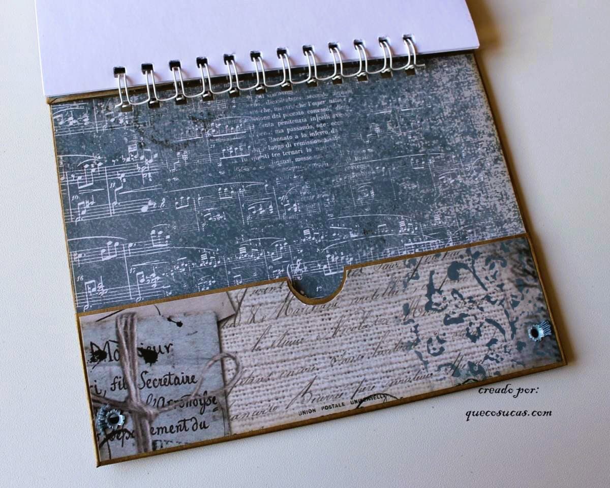 bolsillo decoracion cuaderno hecho a mano