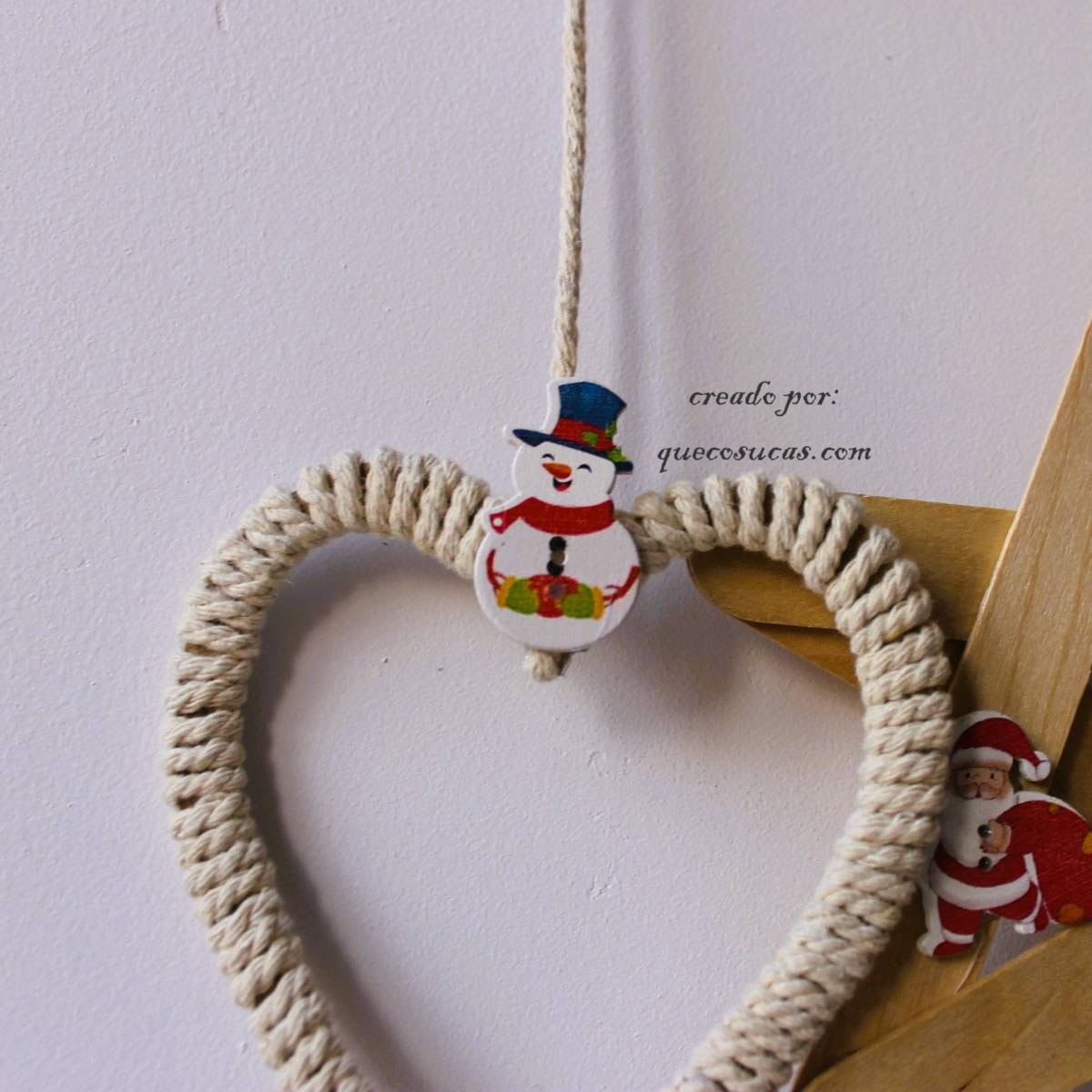 corazon macrame navidad