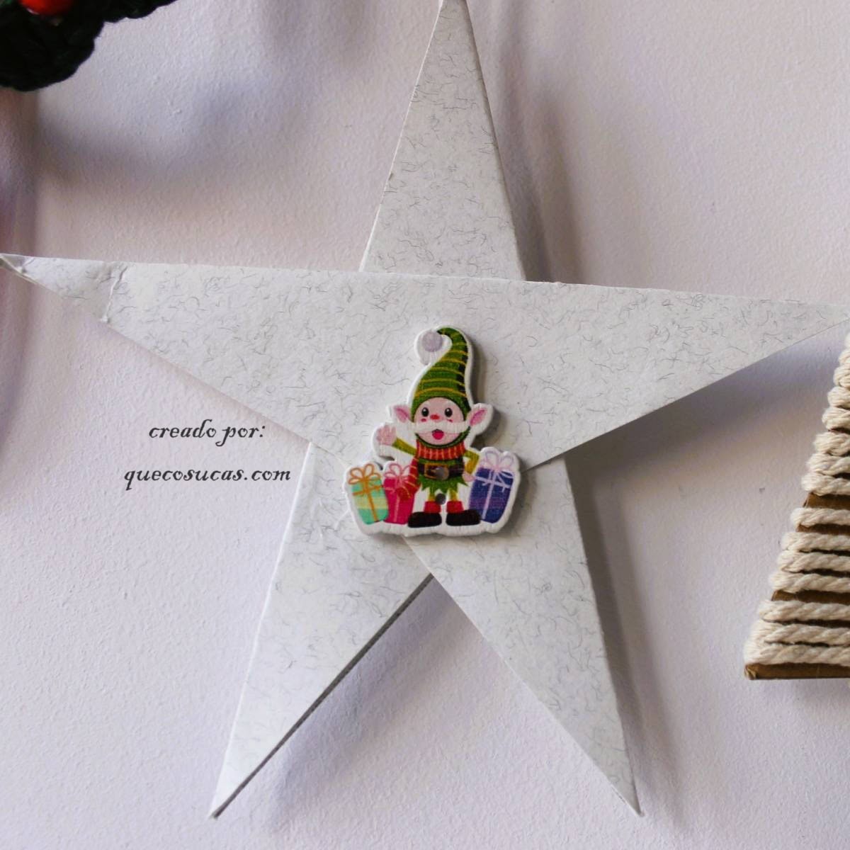 estrella papel navidad