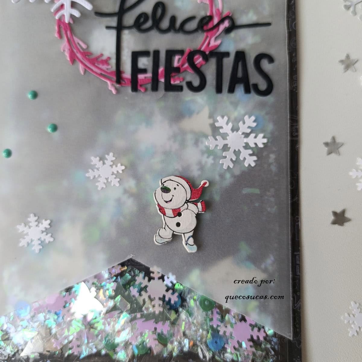 Banderín navideño con shaker: cómo hacerlo y qué es esta técnica de scrapbooking 1 navidad shaker ideas decoracion scrap