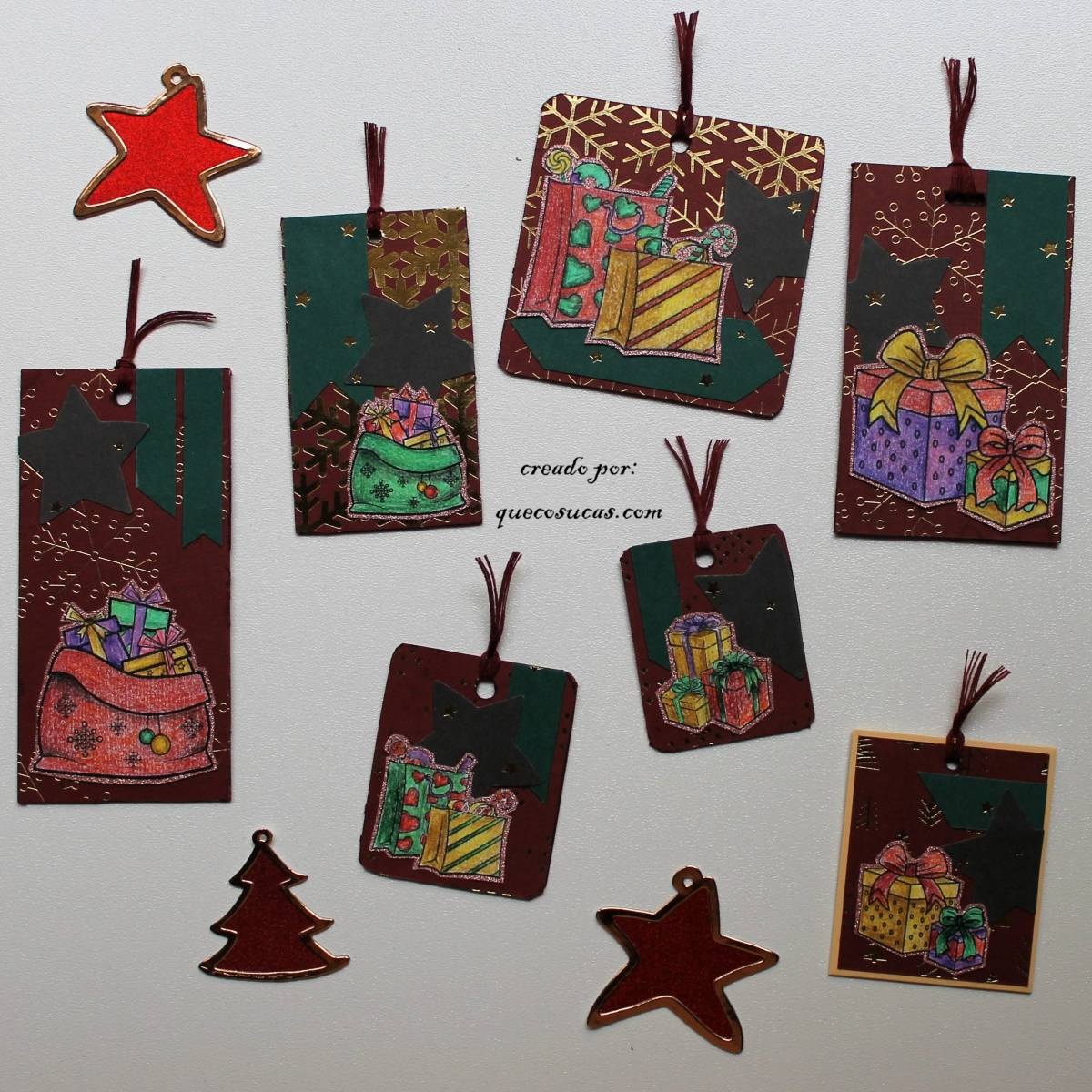 Reciclar etiquetas de ropa y hacer tags navideños para decorar regalos 4 IMG 66902