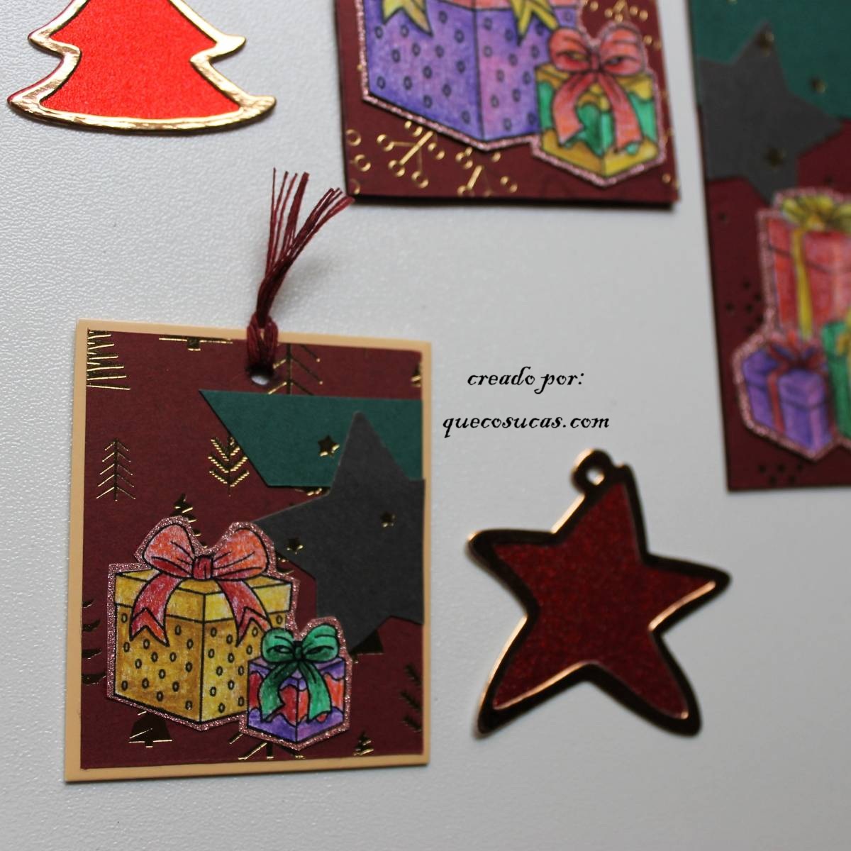 Reciclar etiquetas de ropa y hacer tags navideños para decorar regalos 3 IMG 6693